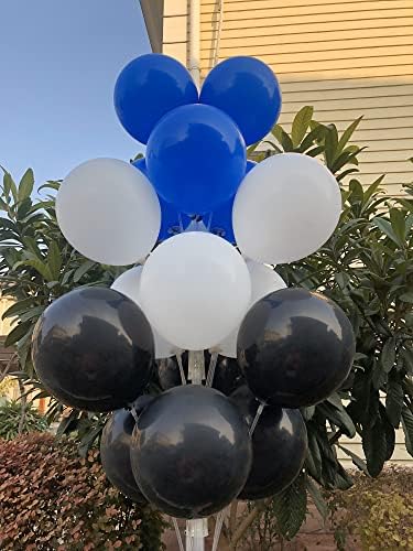 100 kom 12-inčni crno-bijeli i kraljevsko-plavi lateks baloni za ukrašavanje rođendan vjenčanje Dječji Tuš večernji baloni za ukrašavanje