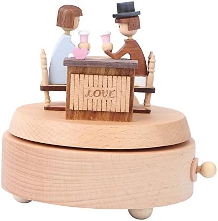 Xbwei drvena glazbena kutija ručno izrađena lijepa ljubavnu mehaničku glazbu melodija kutija za valentinovo vjenčani rođendanski poklon