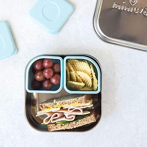 Miniware Growbento Box i 2 silipoda | Izdržljiva kutija za ručak od nehrđajućeg čelika i propuštanje od nehrđajućeg čelika i nepropusna