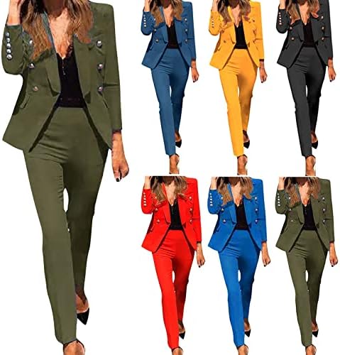 Ženske 2 komada opremljeno Business Blazer odijelo, Profesionalni rad s dugim rukavima Profesionalni rad Blazers odijelo hlače jeseni