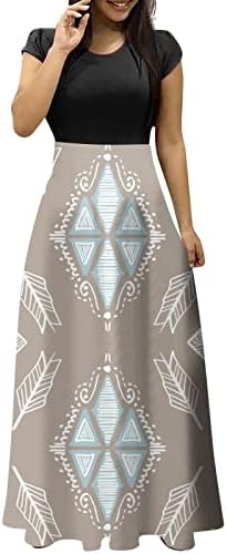 Fragarn Ljetne haljine za žene 2023 Trendy, ženska modna ležerna ležerna haljina s kratkim rukavima velike veličine duge haljine