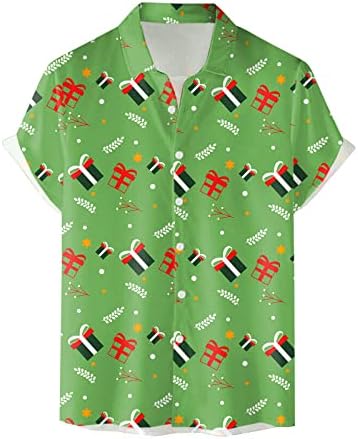 XXBR muški božićni gumb dolje košulje kratke rukave 3d smiješna grafička casual havajska košulja xmas party bowling majice