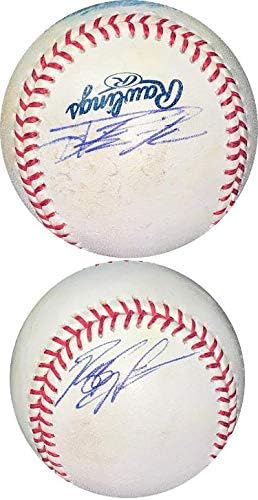 Mike Napoli i Reggie Willits Dual potpisali Rawlings Službeni Major League Baseball Imperfect- JSA hologram EE63466 - Autografirani