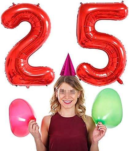 Xihuimay broj 25 baloni 40 inčni digitalni balon abeceda 25 rođendana baloni znamenka 25 helijski baloni veliki baloni za rođendansku