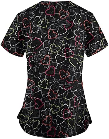 NOKMOPO Ljetni vrhovi za žene modni modni kratak rukav s džepovima s tiskanim vrhovima plus majice veličine