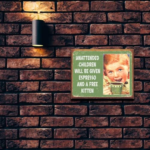 Efemera očajnih poduzeća-Limeni znak djeca bez nadzora - nostalgični Vintage metalni zidni dekor-Proizvedeno u SAD-u