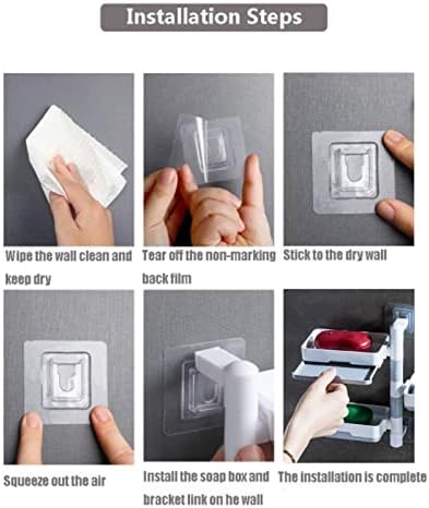 Držač za tuširanje, jednostavna instalacija odvojiva odvodljiva zidna montirana šipka dva sloja za kuhinju za kupaonicu