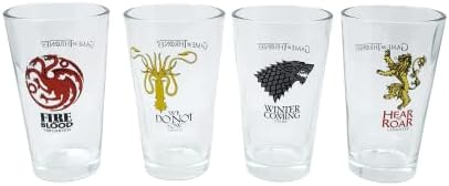 Skup kolekcionarskih čaša za pintu Game of Thrones - Stark, Targarien, Lannister, Greijoie-vrhunska kvaliteta - 16 oz. Kapacitet-idealan