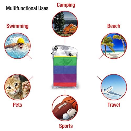 16x31.5in brz suhi sportski ručnik LGBT Rainbow Pride Stripes prijenosni ručnik za mikrofiber na plažu lagan ručnik za kampiranje