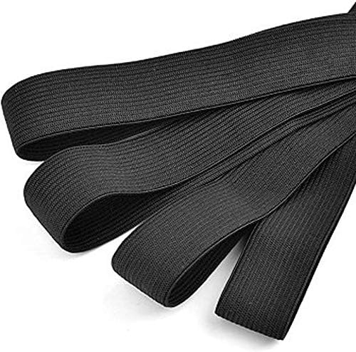Elastična 1 inčna pletena šivaća elastična traka od 5 jardi u Crnoj / bijeloj boji proizvedena u SAD-u