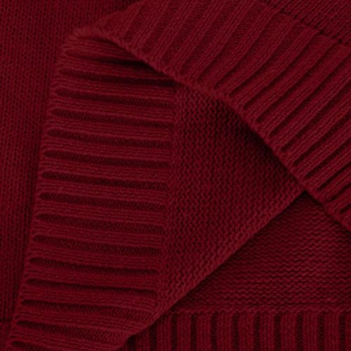 V vratni pleteni vrhovi za džemper za žene dugi rukavi casual labavi džemper Osnovni obični jednostavni džemperi za tuniku pulover