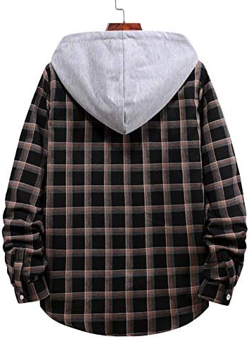 Jakne za muškarce, otvorena osnovna košulja muški vanjski proljeće s dugim rukavima Fit meka košulja s košuljom karirane kapuljače12