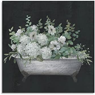 Plakati kupaonica plakat vintage clawfoot kade botanički bijeli buket kupaonica dekorativno zidno umjetničko platno zidne umjetničke