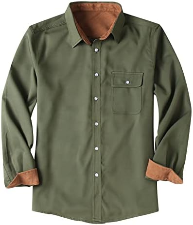 BEUU PLAID majice za muške, opruge provjerene gumb Down Down dugih rukava labava ležerna košulja od jakni s džepom