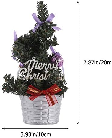 Toyandona Umjetno borovo stablo 3 PCS Mini umjetno božićno drvce s ukrasima, 7,8 inčni stolni stolni oblozi za božićno drvce Dekoracije