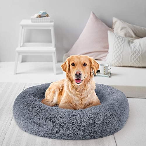 Kreveti za pse za srednje pse krafne umirujuće pseće mačje krevet za pranje, udobno okrugli slatki izdržljivi kreveti za kućne ljubimce