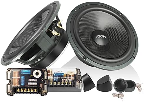 Atoto CS-651DST Dvosmjerni 6,5 inčni sustav sastavnih zvučnika-2x zvučnik srednjeg basa 6.5 i 2x tweeter 1 s vanjskim crossoverima-4