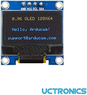 Uctronics 2 pakiranje 0,96 OLED prikaz modul za Arduino, 12864 128x64 piksela SSD1306 I2C Serijski mini zaslon, žuti i plavi