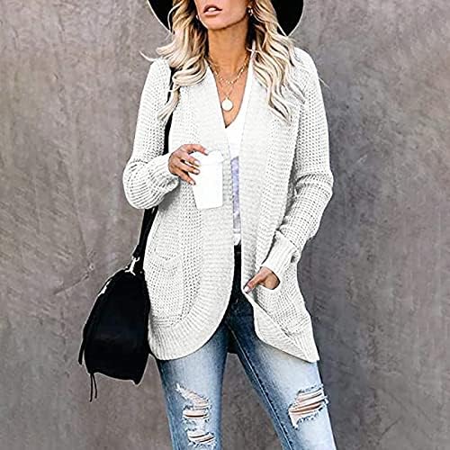 PRDECEXLU COLLEGE Zimska jakna Žene elegantne pune rukave plus veličine čvrste jakna V vrat pamuk lagana vreća