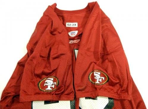 2002 San Francisco 49ers Jamal Robertson 25 Igra Korištena crvena praksa Jersey 2xl 1 - Nepotpisana NFL igra korištena dresova