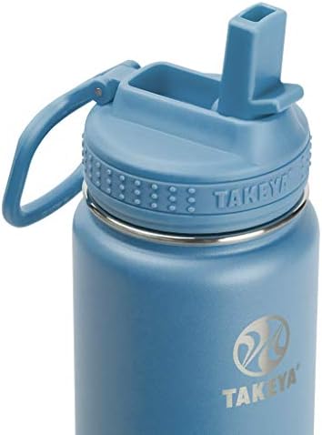 Takeya Actives izolirana boca vode od nehrđajućeg čelika sa slamnastim poklopcem, 40 unci, teal