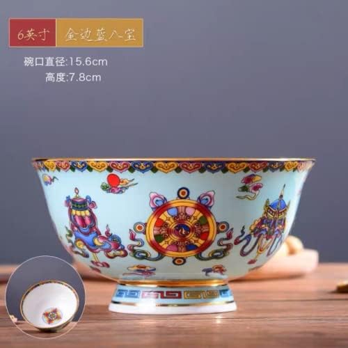 XIALON 1PC 15,6 cm 6,14in Qing Qianlong Boutique Pastel Seasons Flower High Bowl Antikni porculanski studij Dekoracija