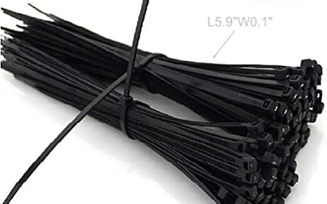 FixTudisSplays® 6 100pk Crni mrežni kabelski kabel žica najlonskog kabela Zip kravata 101720BLACK
