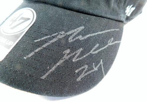 47 Očistite podesivi Detroit klipovi Crni kapica šešir potpisani Mason Plumlee Auto - Autografirani NBA šeširi