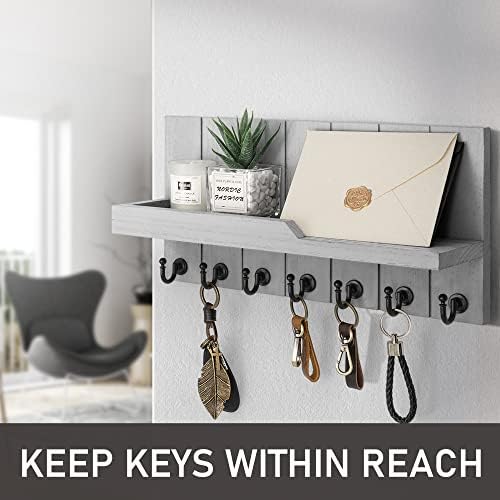 Rebee Vision držač ključa za zidni set: 11 nosač ključeva s 3 kuke za sidrenje i 15 nosač s 7 kuka za dekor zida na seoskoj kući -