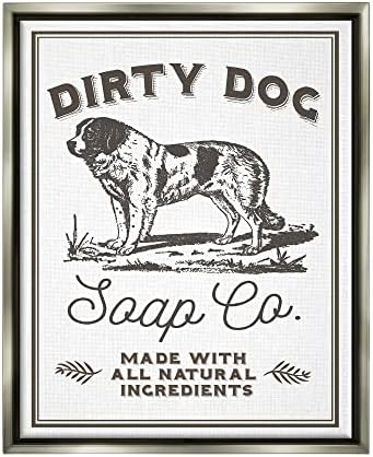 Stupell Industries Vintage Dog Sapun znak plutajući uokvirena zidna umjetnost, dizajn Daphne Polselli