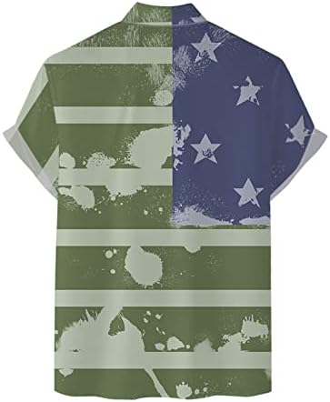 XXBR 4. srpnja Gumb Down majice za muške ljetne rukave Patriotske američke zastave retro grafički vrhovi casual majica