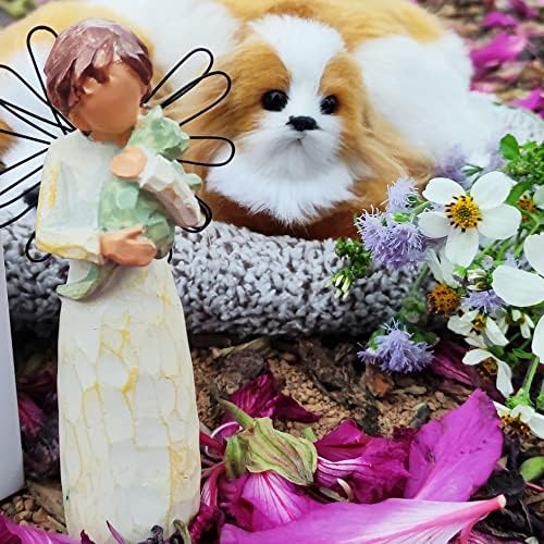 Hehelife anđeo figurice pasa memorijalni darovi za gubitak kućnih ljubimaca isklesani ručno oslikani figura simpatija kućnih ljubimaca