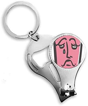 Tužna apstraktna skica lica ružičasta nokat za nokat za nokat za nosač otvora za otvarač za bočicu za bočicu