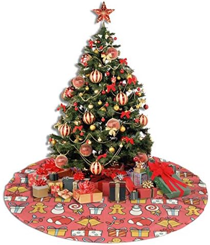 LVESHOP Sretan božićni medenjač snjegović božićno drvce suknja luksuzno okrugli zatvoreni prostirka vanjska mat rustikalni xmas drveće
