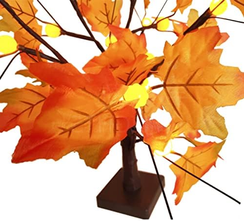 Jesen javorov stablo, umjetna baterija upravljana javorovim lišćem lagana tabletop jesensko stablo božićno ukrašavanje javorova stabla