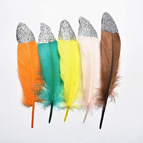 10pcs / lot sprej zlatno srebrno gusje perje 15-20 cm 6-8 zlatno perje za obrt ukrasi od perja Fazana