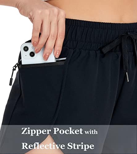 Ženske Brzosušeće kratke hlače za trčanje, Podstavljene sportske kratke hlače za vježbanje s džepovima