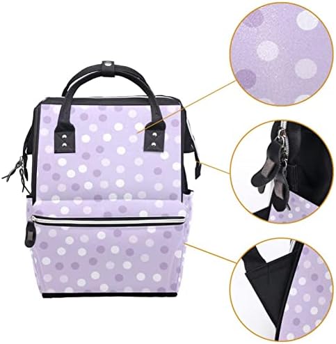 Purple polka točkica ruksaka pelena s pelenom Baby Pelena za prevladavanje multi funkcije Velikog kapaciteta za putovanje torba