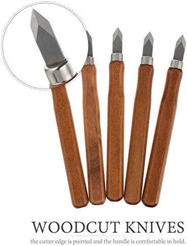Doitool 5pcs oznaka noža za obradu drva - tanka oštrica dvostrukog dvostrukog nagiba nož - rezbarenje noža za obradu drva za obradu