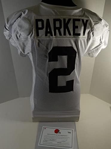 2018 Cleveland Browns Cody Parkey 2 Igra je koristila bijelu praksu Jersey 44 400 - Nepotpisana NFL igra korištena dresova