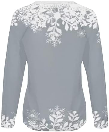 Ženski bijeli božićni džemperi, majica s printom snježne pahulje i slatki sob Rudolph jesen 2023.