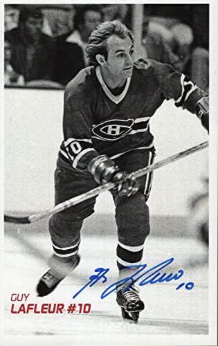 Guy Lafleur ručno potpisana 3x5 Photo+CoA Montreal Canadiens Hof - Autografirane NHL fotografije