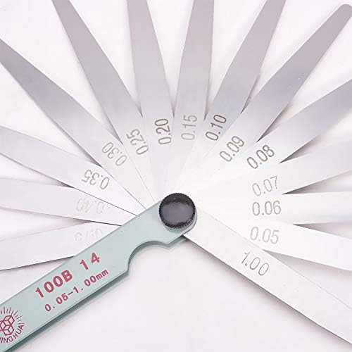 BETTOMSHIN METRIC FLEESER MAPEL, MANGANESE STEEL GAP Alat za mjerenje 100 mm/3,9 inča duljine s 14 noževa 1pcs