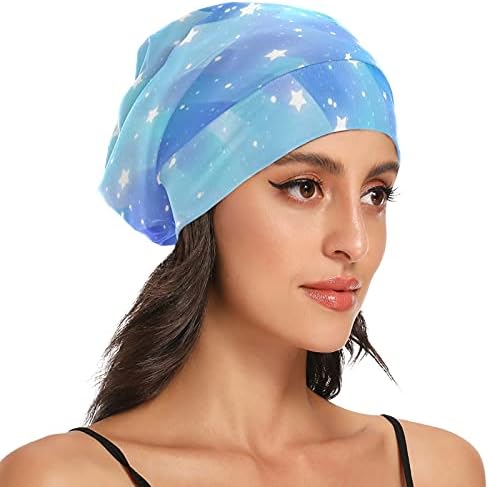 Sjeme radne kape za spavanje šešira za kapute plave zvijezde za žensku kosu za glavu za noćni omot