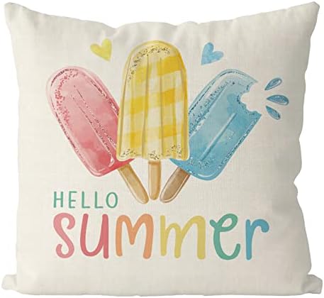 Ljetni jastuk pokriva 16x16 inčni ljetni jastuci za popsicle pokrivaju se dekor kućišta za ljetni seoski jastuk za kauč na kauču