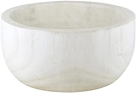 Santa Barbara Design Studio Table Sugar Paulownia Wood Bowl, promjer 11 inča, bijela