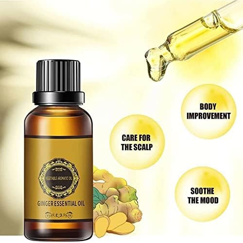 6pcs trbušne odvodnje đumbir ulje Prirodna drenaža đumbir esencijalno ulje za opuštanje masaže tekuće biljne masaže ulje